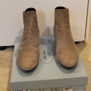 PRADA SUEDE SHORT BOOTIES SIZE 37.5